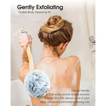 Bathflor 6-in-1 Shower Loofah Sponge with Long Handle