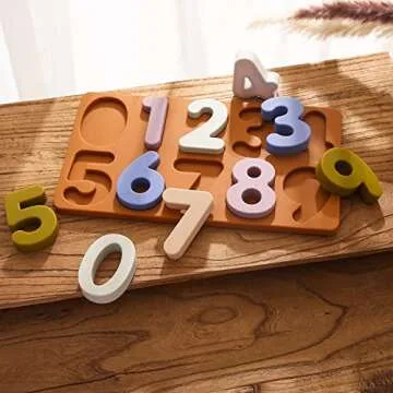 Mamimami Home Toddlers Montessori Learning Number Puzzle Toy Board for Kids Preschool Boys & Girls Educational Silicone Toys