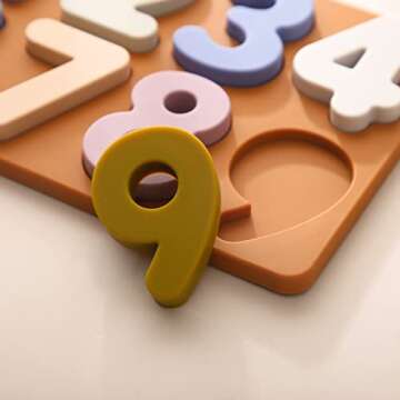 Mamimami Home Toddlers Montessori Learning Number Puzzle Toy Board for Kids Preschool Boys & Girls Educational Silicone Toys