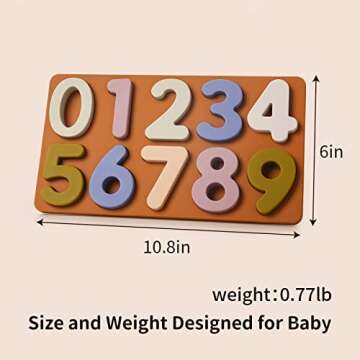 Mamimami Home Toddlers Montessori Learning Number Puzzle Toy Board for Kids Preschool Boys & Girls Educational Silicone Toys