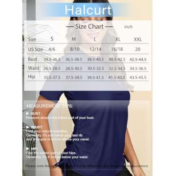 Halcurt Women's Half Zip Short Sleeve Rash Guard Swimsuit Top Ruched Swim Shirt UPF50+ Quick Dry Bathing Suit Navy L