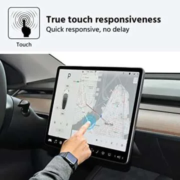 TopLight Premium Tempred Glass Screen Protector Compatible Tesla Model 3 Tesla Model Y 9H Anti Glare Scratch Finger print Navigation Protection-Glass HD Version