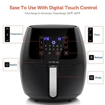 Ultrean 5.8 Quart Air Fryer with 10 Cooking Presets