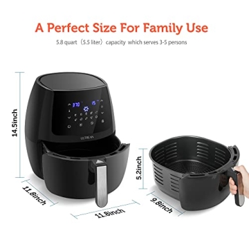 Ultrean 5.8 Quart Air Fryer with 10 Cooking Presets