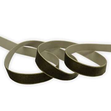 XMLMSH Olive Green Velvet Ribbon 5/8 Inch Moss Single Face Nylon for Gift Wrapping, Hair Bows, Choker, Wedding Decorations, Cafts, Bouquet - 25 Yards