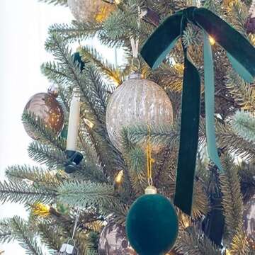 XMLMSH Olive Green Velvet Ribbon 5/8 Inch Moss Single Face Nylon for Gift Wrapping, Hair Bows, Choker, Wedding Decorations, Cafts, Bouquet - 25 Yards