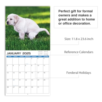 Hilarious 2025 Pooping Dogs Calendar - Perfect Gag Gift