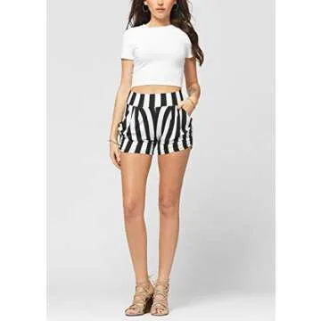 Conceited Shorts for Women with Pockets - Harem Style - Pleated - Soft and Flattering - Essential - Beetlejuice - Small - Medium