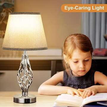 Modern Touch Table Lamps - 3 Way Dimmable & USB Ports