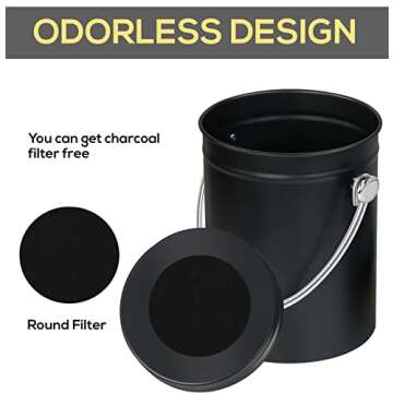 Stylish Utopia Kitchen Compost Bin, 1.3 Gallon Capacity