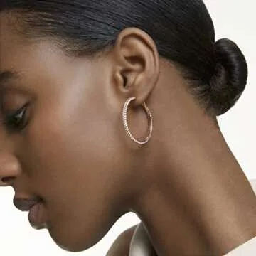 Elegant Swarovski Dextera Hoops with Rose-Gold Finish