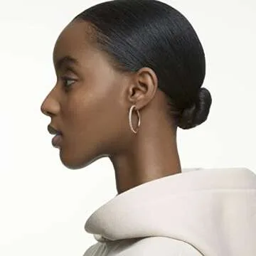 Elegant Swarovski Dextera Hoops with Rose-Gold Finish