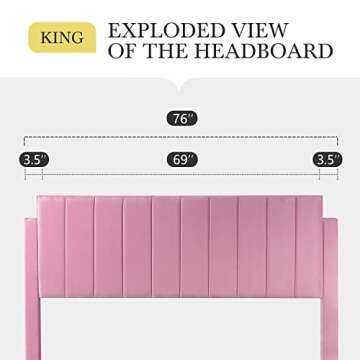 Stylish HOOMIC King Size Bed Frame - Vibrant Velvet Design