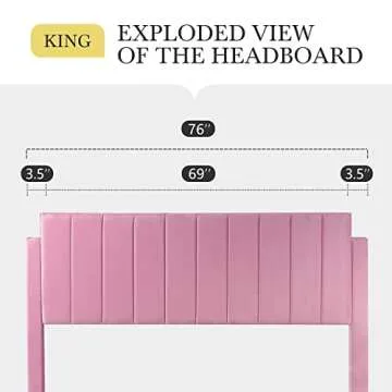 Stylish HOOMIC King Size Bed Frame - Vibrant Velvet Design