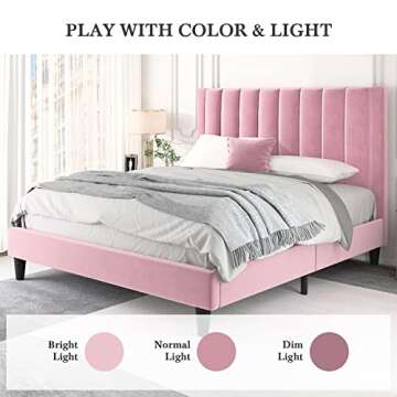 Stylish HOOMIC King Size Bed Frame - Vibrant Velvet Design