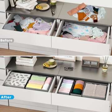 DIMJ Drawer Organizer Set - Stylish Storage for Clothes