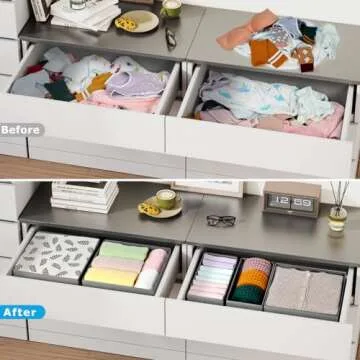 DIMJ Drawer Organizer Set - Stylish Storage for Clothes