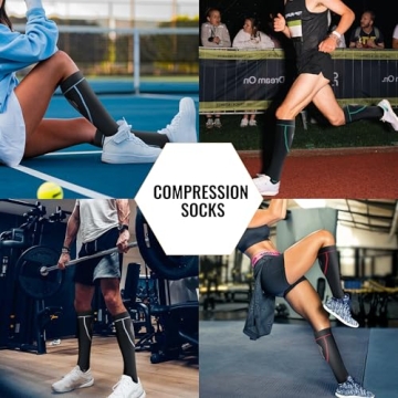 hello momoya Compression Socks for Women Men Circulation Knee High 8 Pairs for Nurses, Running, Travel, Athletic