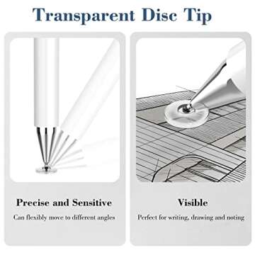 MEKO Stylus Pens for iPad - 2 in 1 Magnetic Cap High Precise Universal Stylus Pencil for Apple/iPhone/iPad/Android/Microsoft All Capacitive Touch Screens Tablets, Phones - White