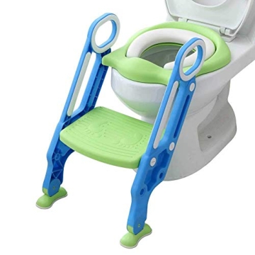 Potty Training Toilet Seat with Step Stool Ladder for Boys and Girls - Safe, Comfortable, and Easy t...