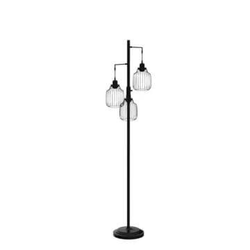 Dimmable Industrial Floor Lamp with 3 Edison Bulbs