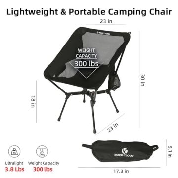 Lightweight ROCK CLOUD Camping Chair for Outdoor Adventures
