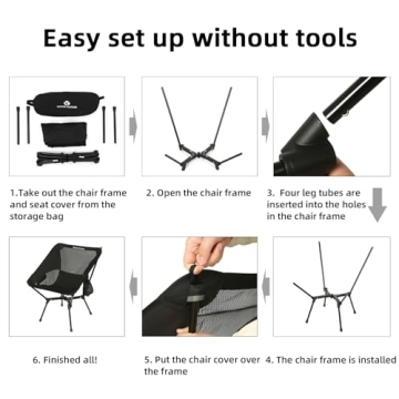 Lightweight ROCK CLOUD Camping Chair for Outdoor Adventures