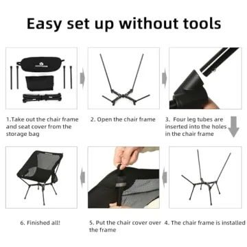 Lightweight ROCK CLOUD Camping Chair for Outdoor Adventures