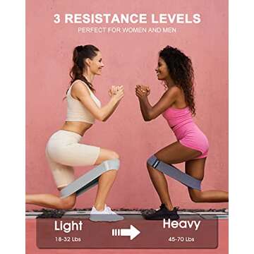 FOLAI Resistance Bands for Legs and Butt Exercise Bands - Non Slip Elastic Booty Bands, 3 Levels Workout Bands Women Sports Fitness Band for Squat Glute Hip Training
