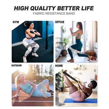 FOLAI Resistance Bands for Legs and Butt Exercise Bands - Non Slip Elastic Booty Bands, 3 Levels Workout Bands Women Sports Fitness Band for Squat Glute Hip Training
