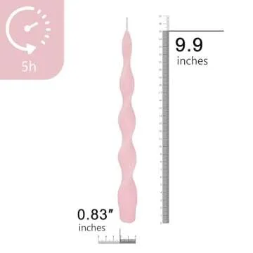 Spiral Taper Candles 6Pack - Pink Candle Sticks 10inches Long Candlesticks Twisted Tapered Candles Unscented Smokeless Candle for Wedding Party Home Tablescape Valentine's Day Decoration