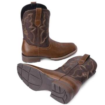 Dixhills Cowboy Boots - Stylish Durable Square Toe for Men