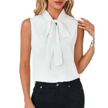 LYANER Elegant Bow Tie Mock Neck Blouse for Every Occasion