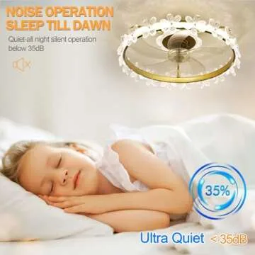 Oaks Aura Fandelier Ceiling Fan with Light and Remote, 22'' Dimmable LED, 3 Colors, 6 Speeds, Flush Mount Low Profile Small Ceiling Fan with APP Control for Kids Room Bedroom