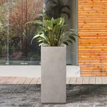 Kante 20.3" Tall Rectangular Concrete Planter for Home