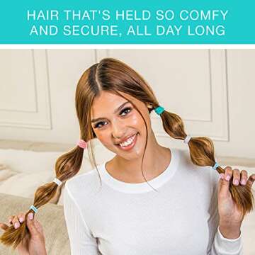 Scunci by Conair No Damage Elastic Hair Ties in Assorted Colors, 30 Pack Multicolor for Women and Men