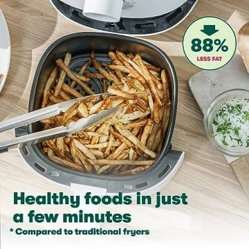 BELLA 3 Qt Manual Air Fryer, 5-in-1 Multicooker in White