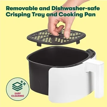 BELLA 3 Qt Manual Air Fryer, 5-in-1 Multicooker in White