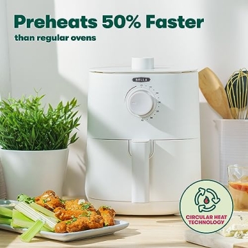 BELLA 3 Qt Manual Air Fryer, 5-in-1 Multicooker in White