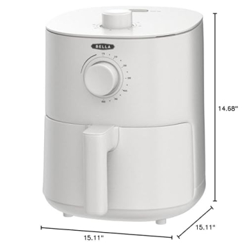 BELLA 3 Qt Manual Air Fryer, 5-in-1 Multicooker in White