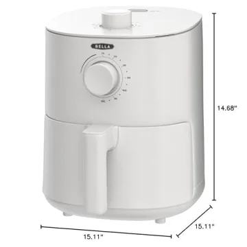 BELLA 3 Qt Manual Air Fryer, 5-in-1 Multicooker in White