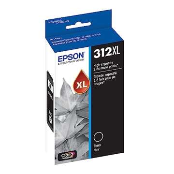 EPSON 312 Claria Photo HD Ink High Capacity Black Cartridge for Amazing Prints