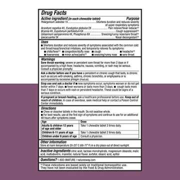 Nature's Way Cold+Flu Relief Chewables, Umcka, Shortens Duration & Reduces Severity, Multi-Symptom Relief, Homeopathic, Non-Drowsy, Orange Flavored, 20 Chewable Tablets (Packaging May Vary)