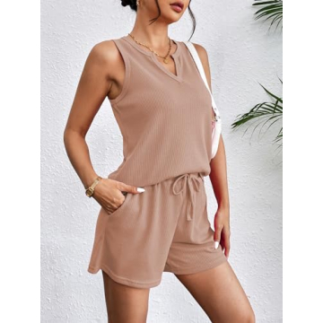 Ekouaer Pajamas Tank Top and Shorts Lounge Sets for Women