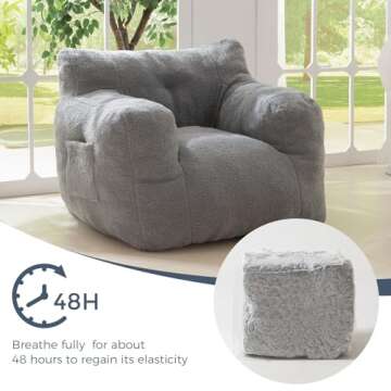 MAXYOYO Sherpa Bean Bag Chair for Kids & Adults - Cozy & Stylish