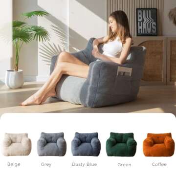 MAXYOYO Sherpa Bean Bag Chair for Kids & Adults - Cozy & Stylish