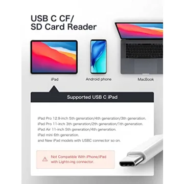 USB C SD Card Reader for iPhone 15/iPad/Mac, ChiaoPio USB C to SD CF, Type C Memory Card Adapter with Compact Flash/CF/SD/MicroSD Slots Compatible with iPad MacBook Pro/Air/Mini Mac Laptop