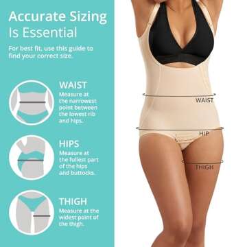 MARENA SFBHA Recovery Panty-Length Post-surgical Compression Girdle, High-Back - Adjustable Bikini Length - Medium, Black