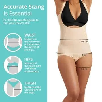 MARENA SFBHA Recovery Panty-Length Post-surgical Compression Girdle, High-Back - Adjustable Bikini Length - Medium, Black