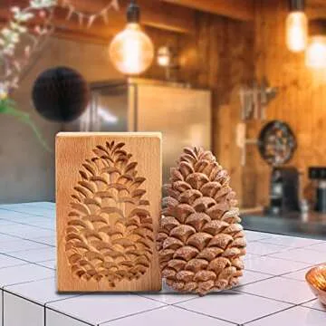 Wooden Cookie Molds for Baking,Carved Wooden Biscuit Cutter,Embossing Cookie Presses Stamps Gingerbread Christmas Tree Snowmen Shape DIY Baking Tool for Thanksgiving Christmas Gifts